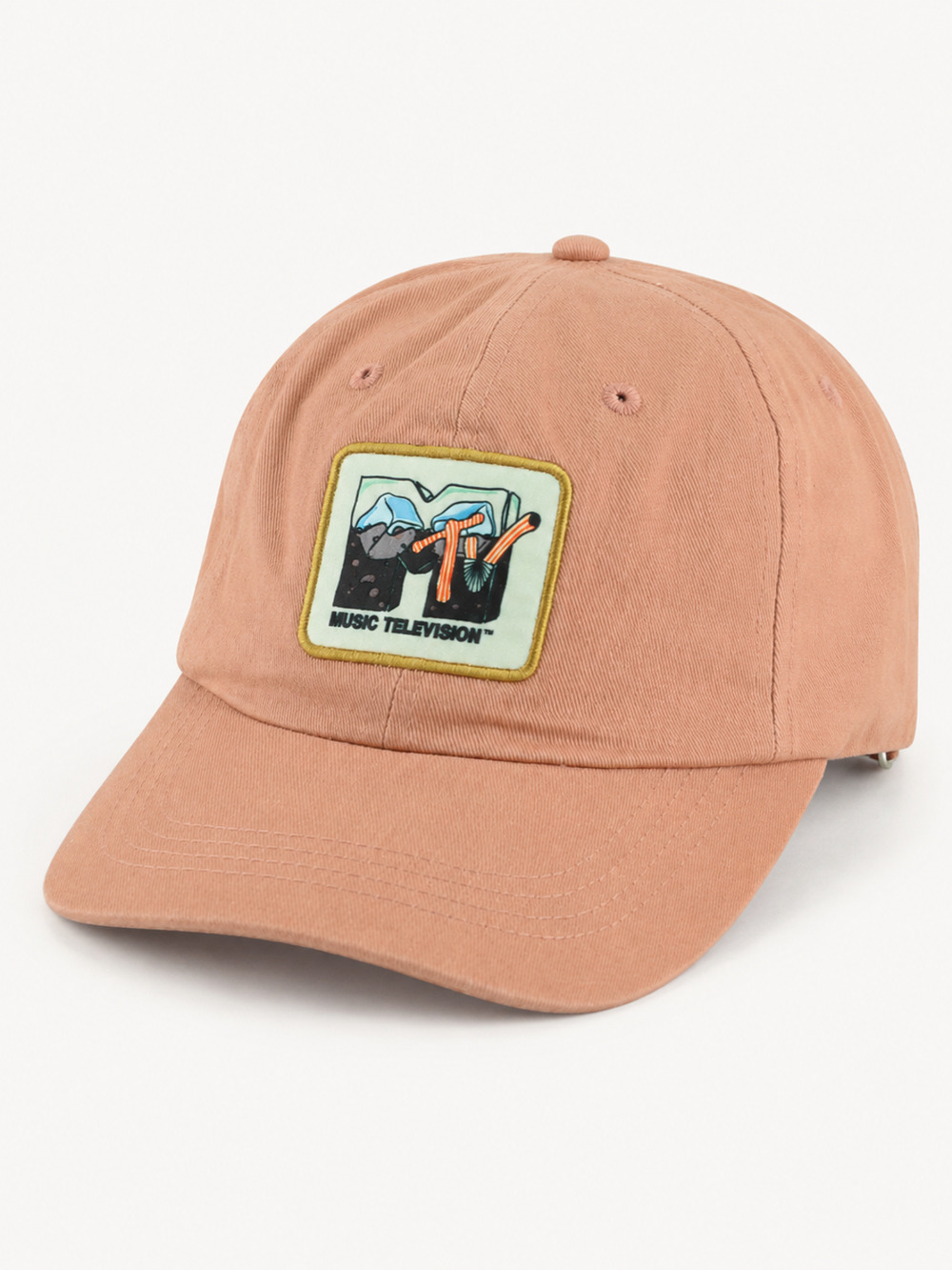 NWT MTV Music Television Pink Adjustable Dad Hat Patch Cotton Strapback Cap